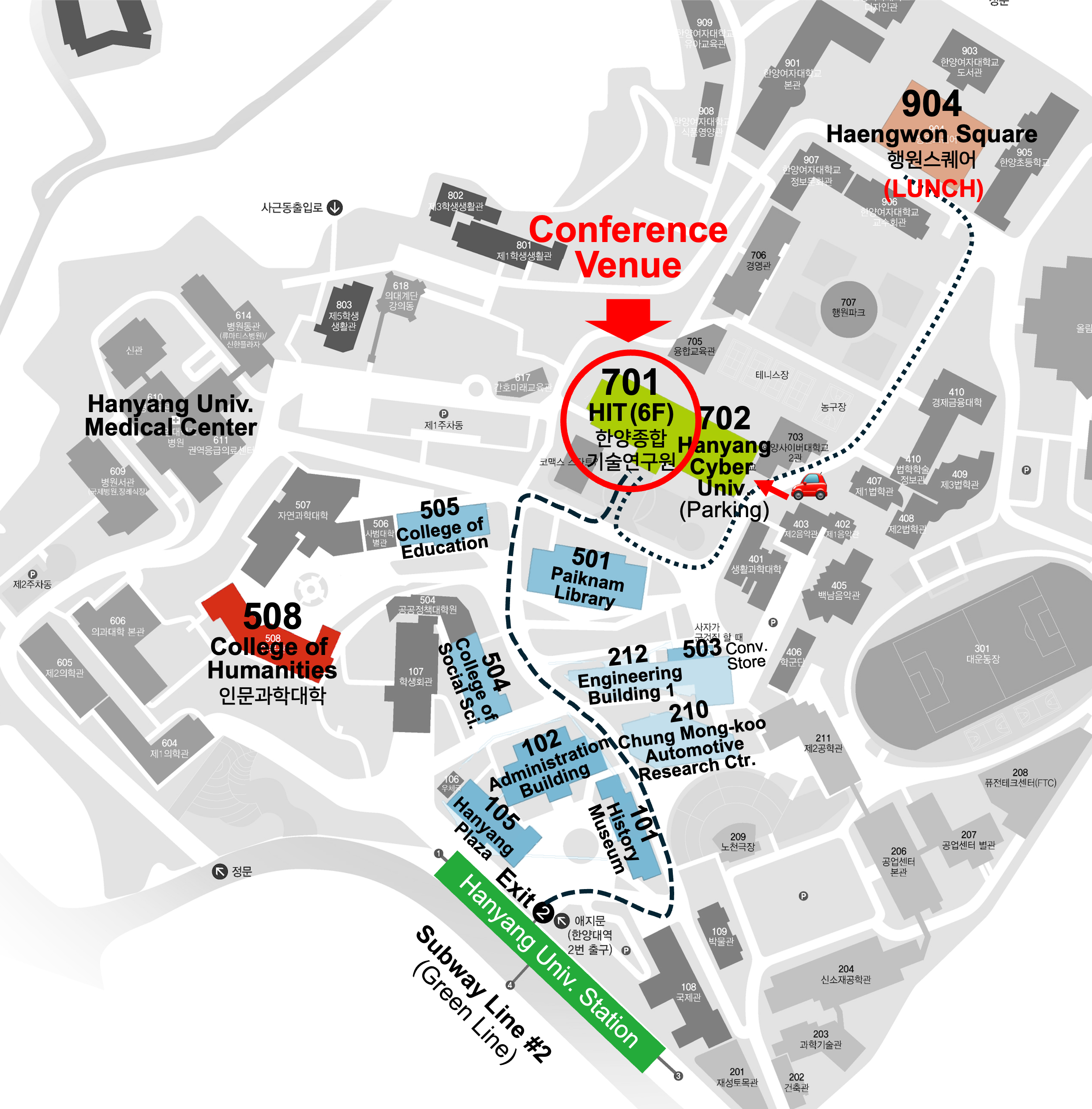 Campus map and amenities: