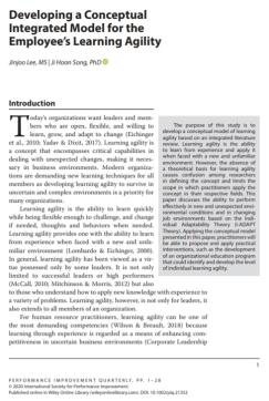 [이진주, 송지훈] Developing a Conceptual Integrated Model for Employees’ Learning Agility