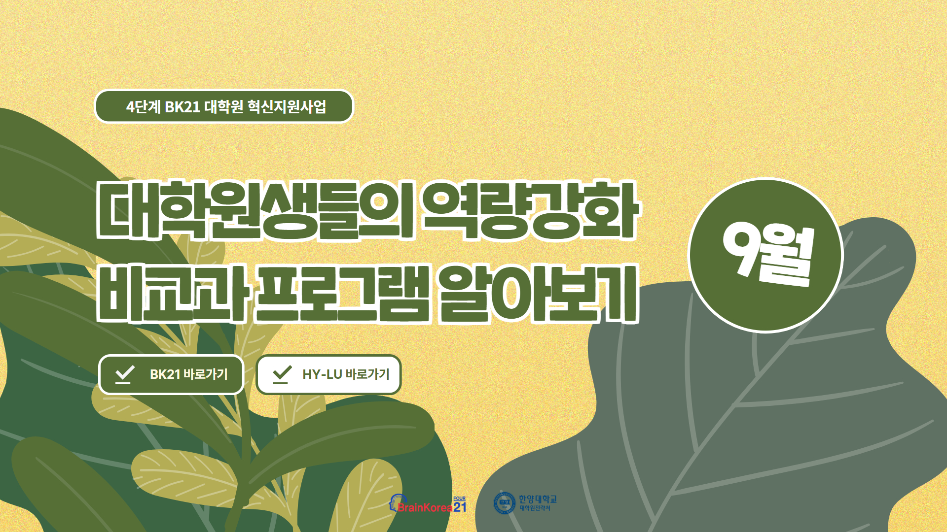 4단계 BK21 대학원혁신지원사업 2025년 9월 비교과 프로그램