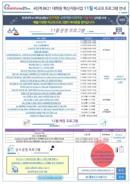[교육안내] 4단계 BK21 대학원혁신지원사업 11월 비교과 프로그램 안내