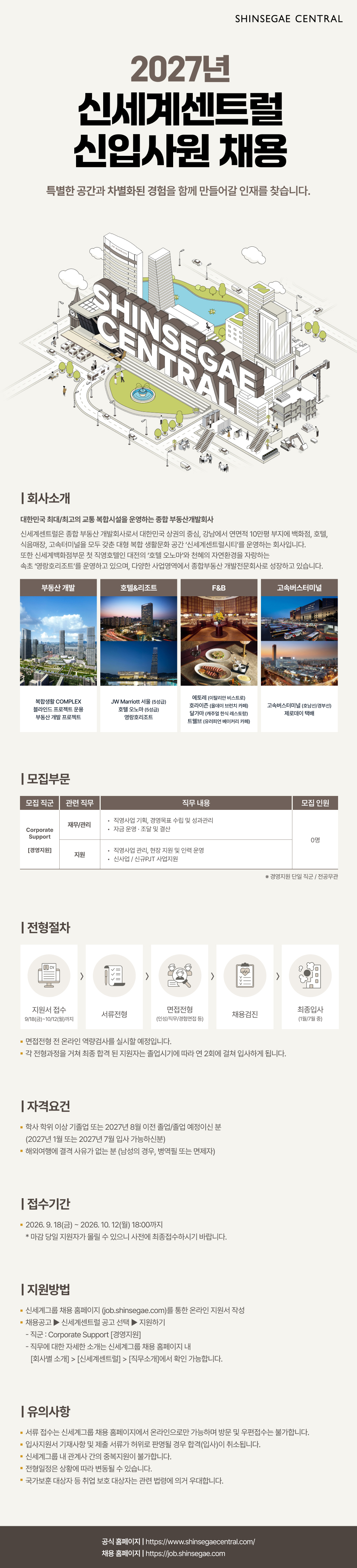2027년 신세계센트럴 신입사원 채용
